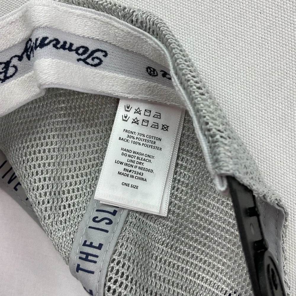 Tommy Bahama Hat Cap Mens Marlin Logo Trucker White Grey Snapback Cap NWT